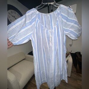 Free assembly Blue and White Striped dress